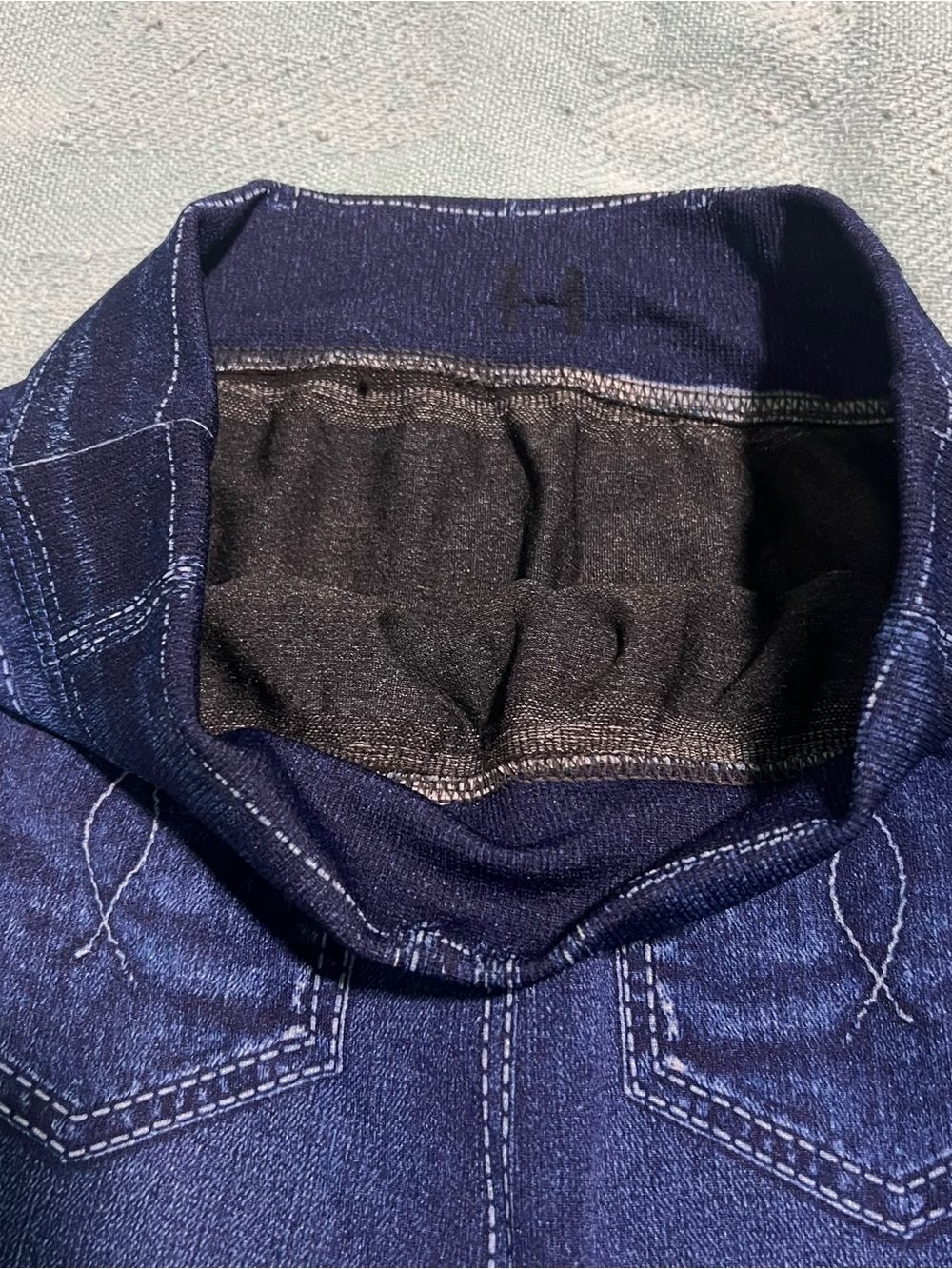 2 Pairs of Women’s Denim Print High Waist Jeggings; Stretchy Leggings Sz Large - Picture 6 of 7